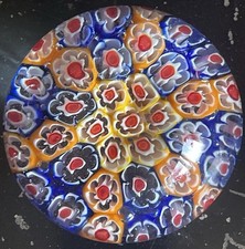 Blue Orange Floral Millefiori