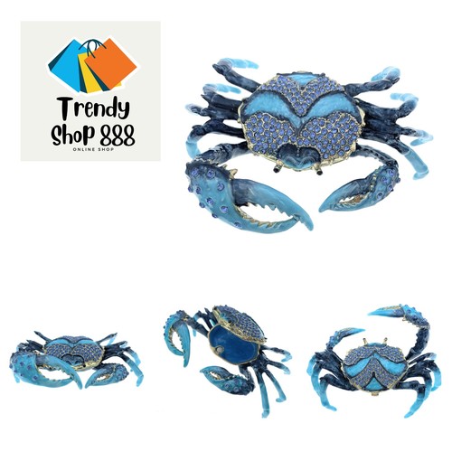 Enameled blue crab trinket - enameled,