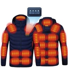 Men 21 Areas Heated Jacket USB Electric Heating Vest Winter Outdoor Warm Coat