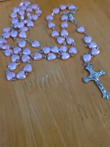 Pink catholic rosary - pink,