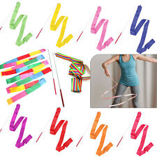 1/5/10x Multi Color Ribbon Dance Rhythmic Gymnastic Streamer Baton Twirling Rod