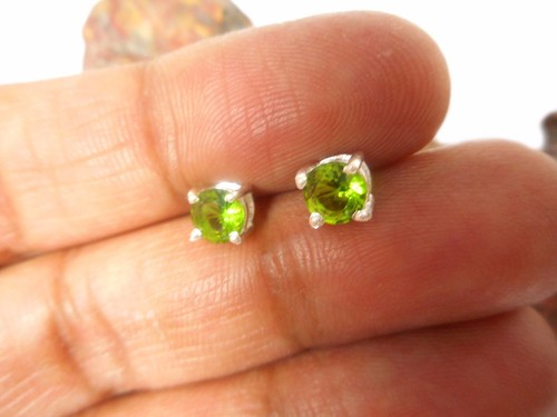 Round green peridot sterling - round,