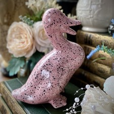Pink Ceramic Duck Figurine