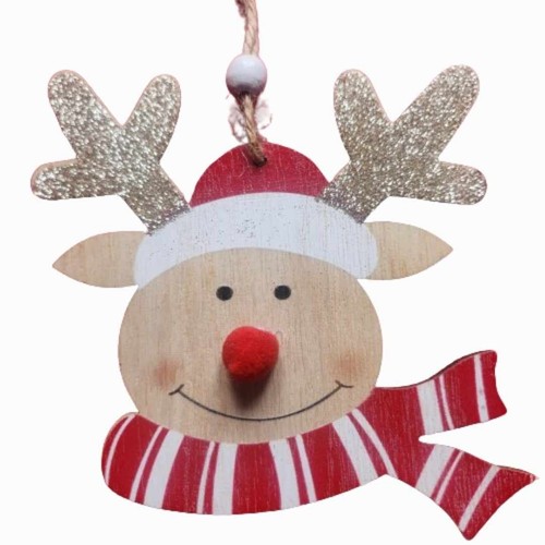 Snowman face reindeer hanging - face,