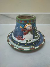 Yankee Candle Snowman Shade Topper and Plate Tray Stand Christmas Winter Xmas