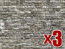 3x Cut Stone Wall embossed