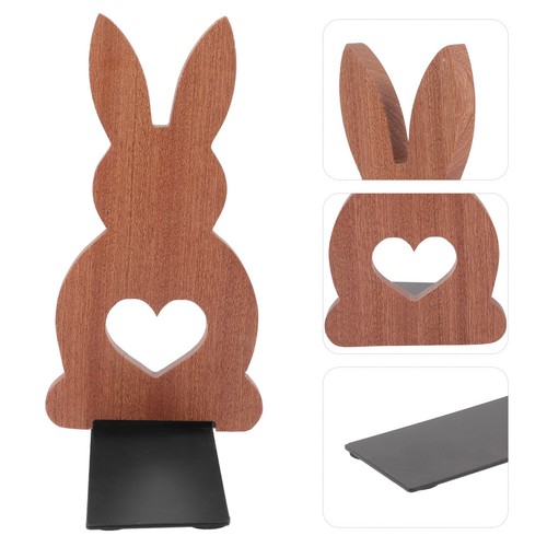Wooden bookend rabbit - wooden,