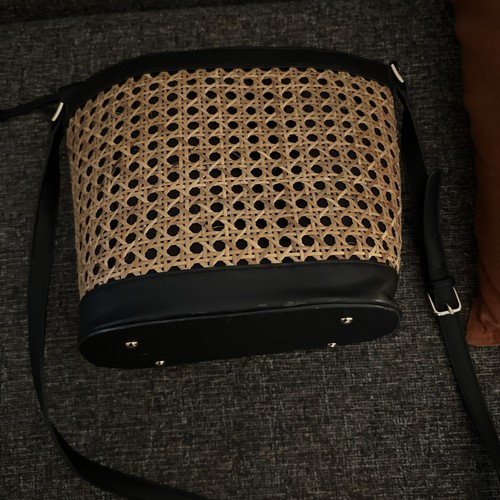 Wicker bucket purse - wicker,