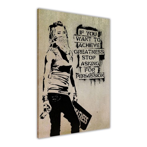 Banksy greatness quote - quote, canvas