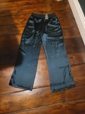 Wyse Green Satin Christmas Trousers, elasticated waist, NWT Size 3 12/14