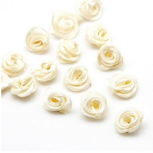 Mini satin rose flower - satin, ribbon