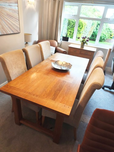 Solid oak wood dining table - oak,