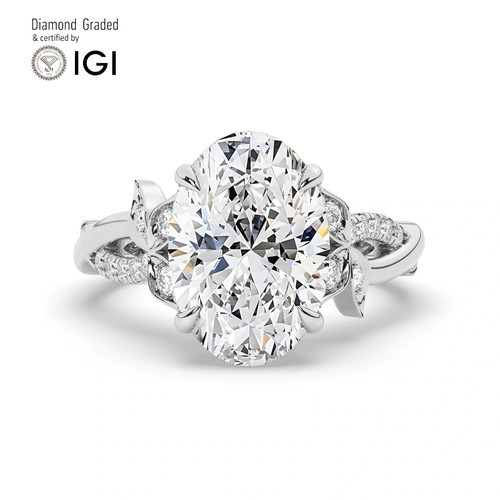 Oval diamond engagement ring - oval,