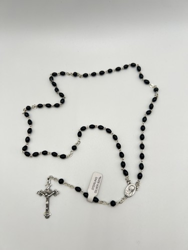 Black rose rosary - black, beads