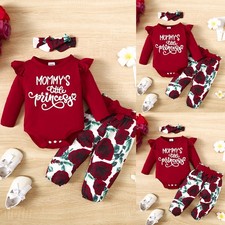 3PCS Newborn Baby Girls Floral