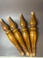 4 Vintage Brown Spindle turned
