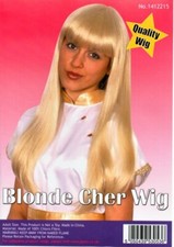 NEW Blonde Cher Women's Wig, Long, film, pop star drag queen,  Free P & P