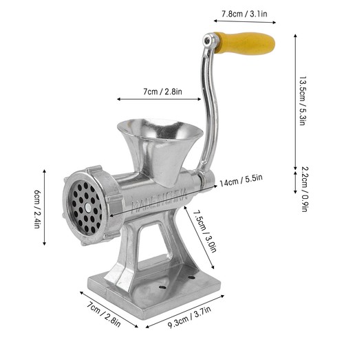 Manual meat grinder aluminum - meat,