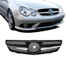 Kidney Front Grille Honeycomb Black Chrome Facelift for Mercedes CLK W209 C209 