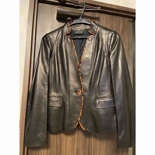 GUCCI Leather Jacket Black Men’s Genuine Designer Coat Vintage Luxury Italy