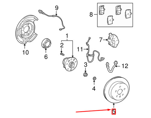 Lexus xf30 rear brake rotor - lexus,