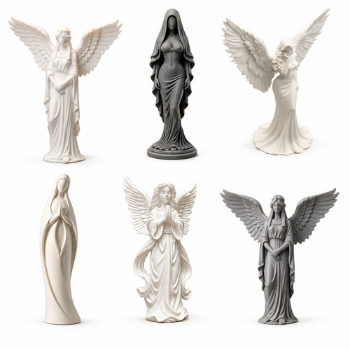 Printed praying angel - printed,