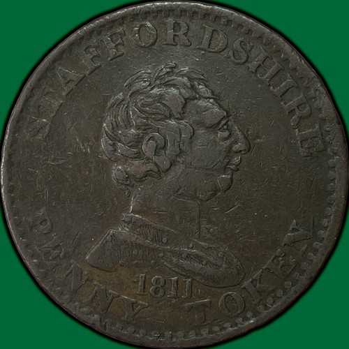 1811 staffordshire one penny - staffordshire,