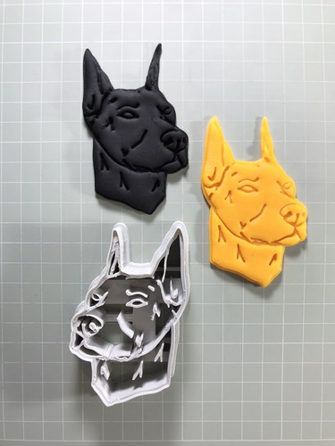 Doberman pinscher dog fondant - doberman,