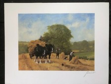 John Trickett Hay Making signed Limited Edition Print of a country scene
