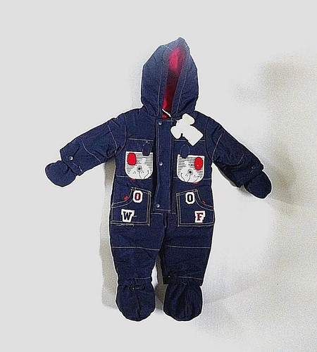 Baby boy navy - navy, "woof"