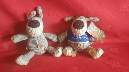 Two boofle knitted dogs - knitted,