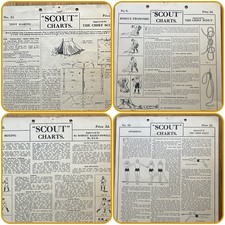 4 X vintage  Scout Charts UK from the 1950’s? Memorabilia Thickened Card