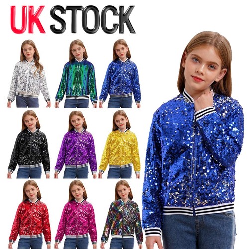 Girls sparkly bomber jacket - bomber,