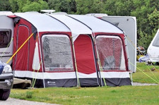 Outdoor Revolution Compactalite Pro Classic 325 Wine/Red Awning + Poles VGC