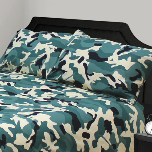 Camo green camouflage duvet - camo,