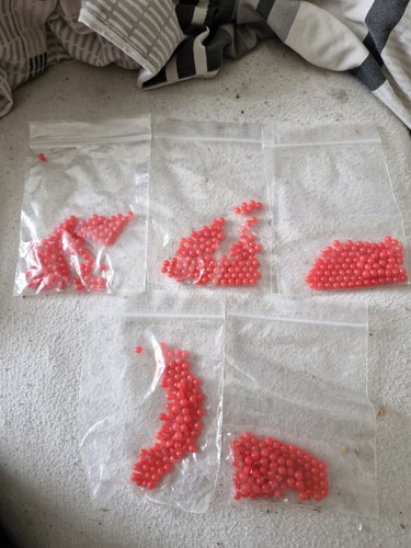 500 5mm beads round red - x,
