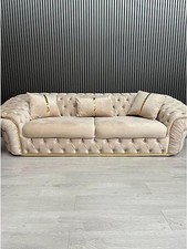 Ark Future Ambassador 3 Seater Sofa in Champagne Velvet with Gold Frame