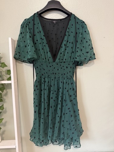 Dark green black polka - &, dot