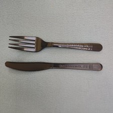 McDonalds fan cutlery plastic knife and fork embossed branded takeaway