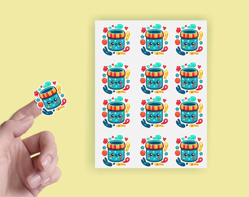 X24 paint pot sticker - pot, envelope