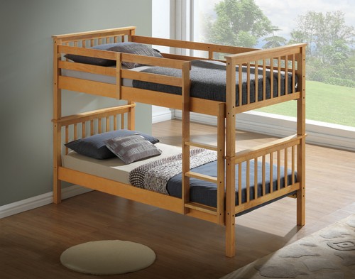 Wooden bunk bed frame - bed,