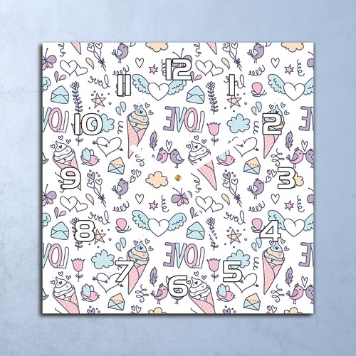 Glass clock 30x30 - 30x30, wall