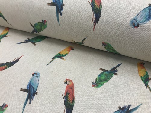 Printed cotton rich linen - rich, look