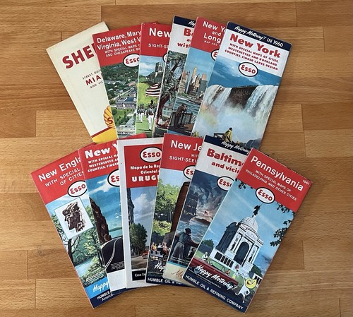 Vintage esso road maps usa - vintage,