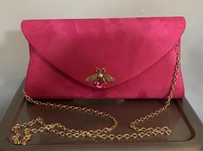 Handbag / Pink Evening clutch bag. Wedding purse. Fuschia handbag. Suede Clutch