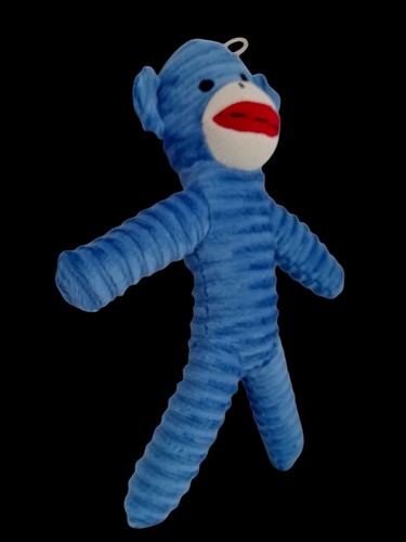 Blue sock monkey soft cozy - blue,