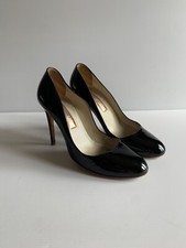 Rupert Sanderson Black Patent leather shoes 38.5 UK 5.5 heels classic *flaw