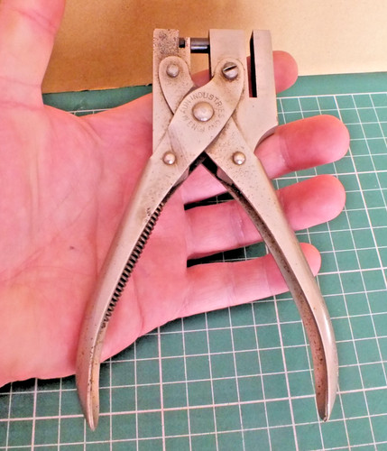 Vintage leather punch pliers - vintage,
