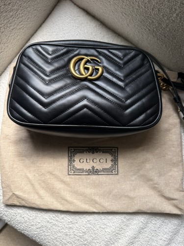 Gucci marmont quilted - gucci, black