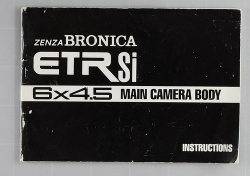 Bronica etrsi instructions - bronica, 48